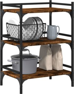 vidaXL Wózek kuchenny, przydymiony dąb, 50x35x75,5 cm 5