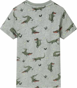 vidaXL Koszulka dziecięca z krótkimi rękawami, jasny melanż khaki, 140 2