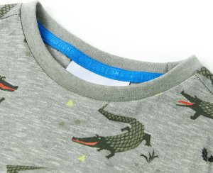 vidaXL Koszulka dziecięca z krótkimi rękawami, jasny melanż khaki, 140 3