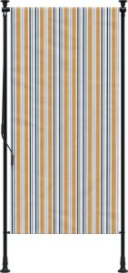 vidaXL Roleta zewnętrzna, żółto-biała, 120x270 cm, tkanina i stal 3