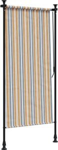 vidaXL Roleta zewnętrzna, żółto-biała, 120x270 cm, tkanina i stal 5