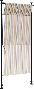 vidaXL Roleta zewnętrzna, żółto-biała, 120x270 cm, tkanina i stal 6