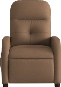 vidaXL Rozkładany fotel masujący, brązowy, obity tkaniną 7