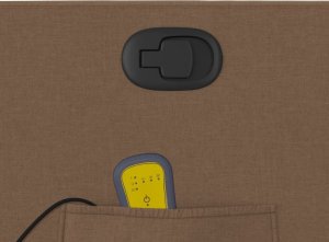 vidaXL Rozkładany fotel masujący, brązowy, obity tkaniną 10