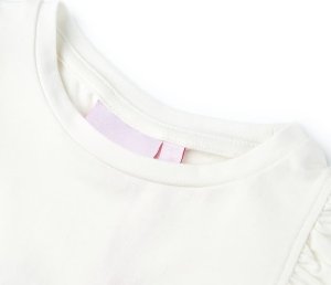 vidaXL Koszulka dziecięca z krótkimi rękawami, ecru, 128 3