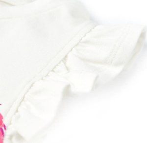 vidaXL Koszulka dziecięca z krótkimi rękawami, ecru, 128 4