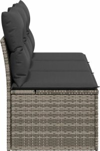 vidaXL 3-osobowa sofa ogrodowa z poduszkami, szara, polirattan 5