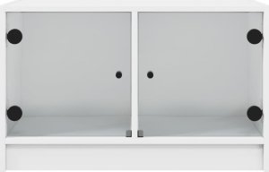 vidaXL Szafka TV ze szklanymi drzwiami, biała, 68x37x42 cm 6