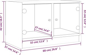 vidaXL Szafka TV ze szklanymi drzwiami, biała, 68x37x42 cm 10