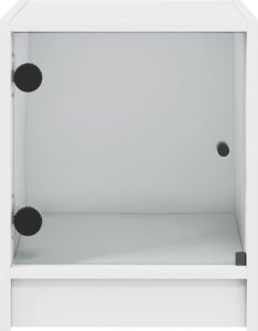 vidaXL Szafka nocna ze szklanymi drzwiami, biała, 35x37x42 cm 6