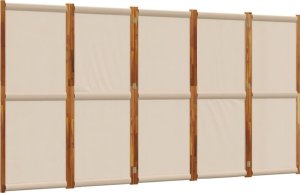 vidaXL Parawan 5-panelowy, taupe, 350x180 cm 2