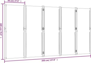vidaXL Parawan 5-panelowy, taupe, 350x180 cm 8