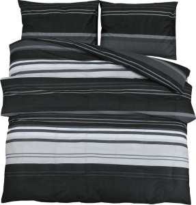 vidaXL Zestaw pościeli, czarno-biały, 260x240 cm, bawełna 2