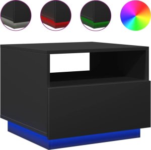 vidaXL Stolik kawowy z oświetleniem LED, czarny, 50x49x40 cm 2