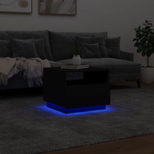 vidaXL Stolik kawowy z oświetleniem LED, czarny, 50x49x40 cm 5