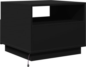 vidaXL Stolik kawowy z oświetleniem LED, czarny, 50x49x40 cm 9