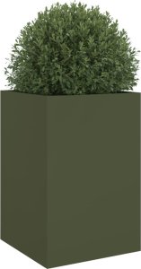 vidaXL Donica, oliwkowa, 52x48x75 cm, stal walcowana na zimno 4