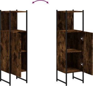 vidaXL Szafka łazienkowa, przydymiony dąb, 33x33x120,5 cm 8