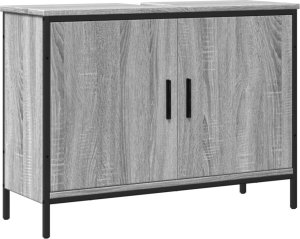 vidaXL Szafka pod umywalkę, szary dąb sonoma, 80x30x60 cm 2