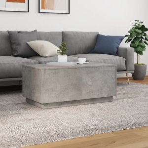 vidaXL Stolik kawowy z oświetleniem LED, szarość betonu, 90x50x40 cm 4