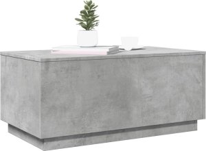 vidaXL Stolik kawowy z oświetleniem LED, szarość betonu, 90x50x40 cm 6