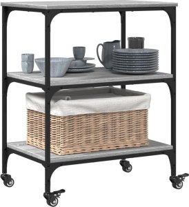 vidaXL Wózek kuchenny, szary dąb sonoma, 60x41x76 cm 6