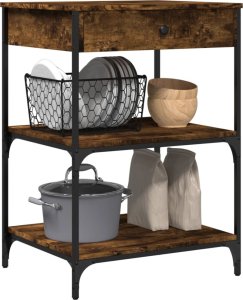 vidaXL Wózek kuchenny, przydymiony dąb, 60x48x89,5 cm 5