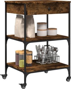 vidaXL Wózek kuchenny, przydymiony dąb, 60x48x89,5 cm 6