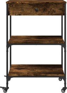 vidaXL Wózek kuchenny, przydymiony dąb, 60x48x89,5 cm 8