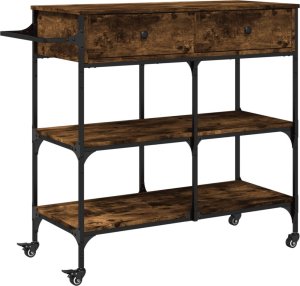 vidaXL Wózek kuchenny, przydymiony dąb, 105x42x95 cm 2