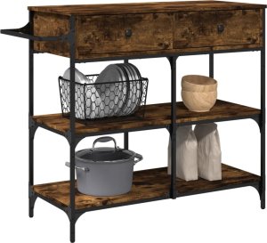 vidaXL Wózek kuchenny, przydymiony dąb, 105x42x95 cm 5