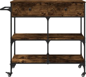 vidaXL Wózek kuchenny, przydymiony dąb, 105x42x95 cm 7