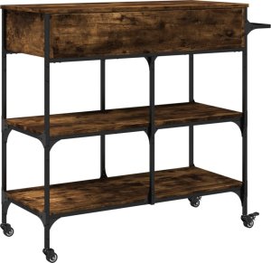 vidaXL Wózek kuchenny, przydymiony dąb, 105x42x95 cm 10