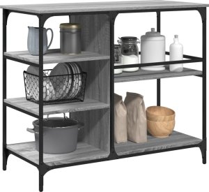 vidaXL Wózek kuchenny, szary dąb sonoma, 100x45x89,5 cm 5