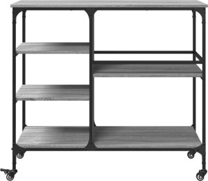 vidaXL Wózek kuchenny, szary dąb sonoma, 100x45x89,5 cm 7