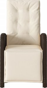 vidaXL Rozkładany fotel ogrodowy z podnóżkiem, brązowy polirattan 4