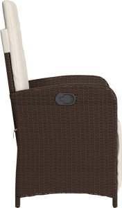 vidaXL Rozkładany fotel ogrodowy z podnóżkiem, brązowy polirattan 5