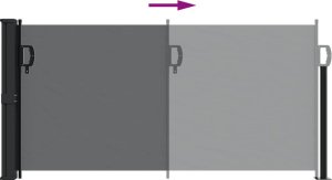 vidaXL Zwijana markiza boczna, czarna, 100x300 cm 5