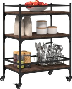 vidaXL Wózek kuchenny, brązowy dąb, 65x40x86,5 cm 6