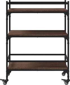 vidaXL Wózek kuchenny, brązowy dąb, 65x40x86,5 cm 7