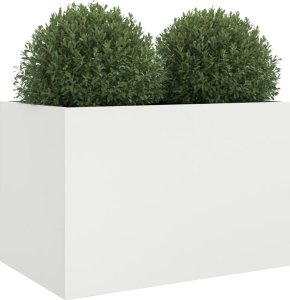 vidaXL Donica, biała, 62x47x46 cm, stal walcowana na zimno 4