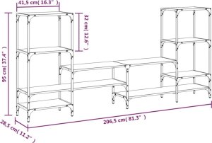 vidaXL Szafka pod TV, dąb sonoma, 206,5x28,5x95 cm 10