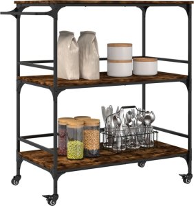 vidaXL Wózek kuchenny, przydymiony dąb, 100,5x50x105 cm 4