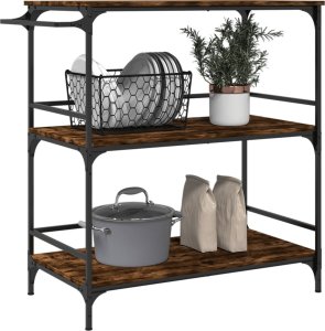 vidaXL Wózek kuchenny, przydymiony dąb, 100,5x50x105 cm 5