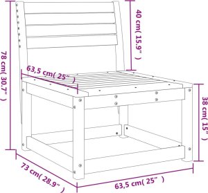 vidaXL Sofa ogrodowa, lite drewno sosnowe 8
