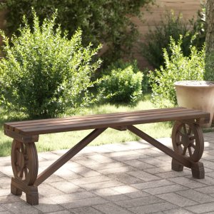 vidaXL Ławka ogrodowa, 115 cm, lite drewno jodłowe 1
