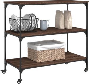 vidaXL Wózek kuchenny, brązowy dąb, 102x50x95 cm 6