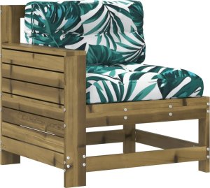 vidaXL Siedzisko ogrodowe z podłokietnikiem i poduszką, impregnowane 2
