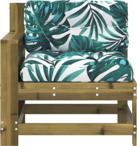 vidaXL Siedzisko ogrodowe z podłokietnikiem i poduszką, impregnowane 4