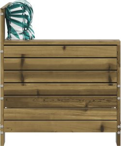 vidaXL Siedzisko ogrodowe z podłokietnikiem i poduszką, impregnowane 5